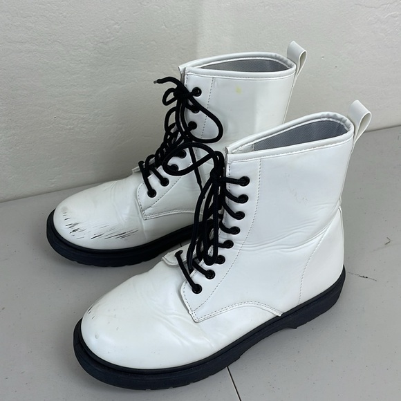 White Charles Albert Combat Boots Sz 11 - Picture 3 of 9